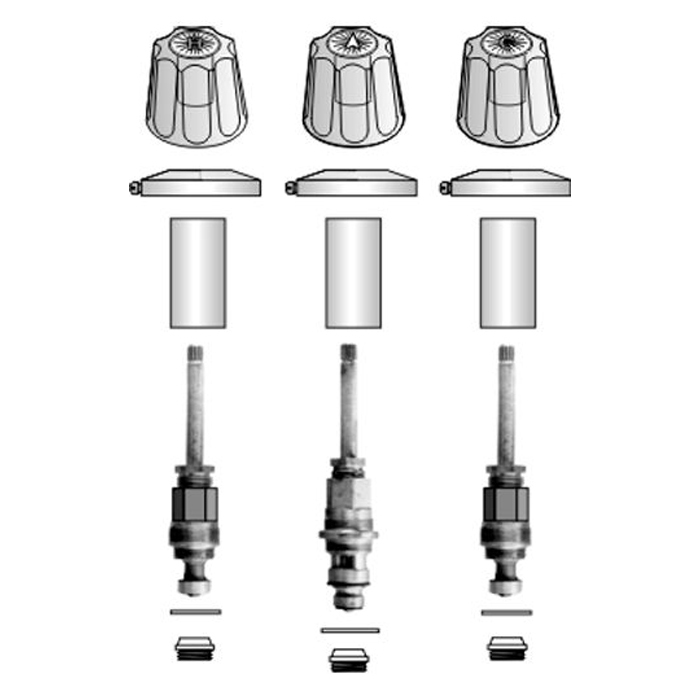 Factory Direct Plumbing Supply Gerber* 3 Valve Tub and Shower Rebuild Kit BXK4503 Factory