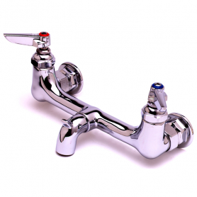 T&amp;S BRASS B-0672-POL SERVICE SINK FAUCET WALL MOUNT 8&quot; CENTERS