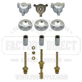 Replacement Royal Brass* 3 Valve Tub &amp; Shower Rebuild Kit W/ 2 P